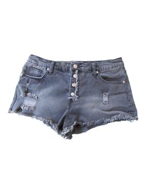 wild fable Gray Distressed Button-Front Denim Shorts
